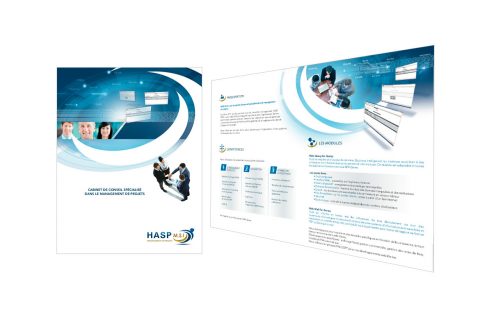 Mise en page d&rsquo;un dépliant 2 volets pour expert en sécurité informatique