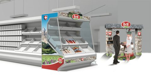 Théâtralisation de PLV pour le Groupe Bell – Charcuterie produits frais