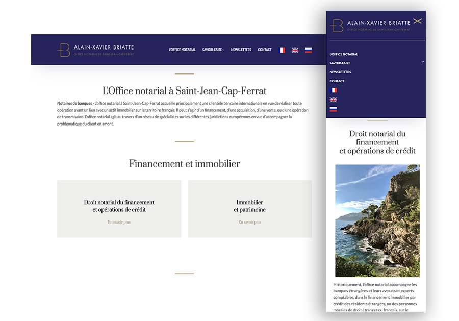 Optimisation mobile site internet office notarial par agence web Yvelines