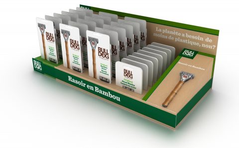 PLV Bulldog – Présentation Produits de Soin Homme
