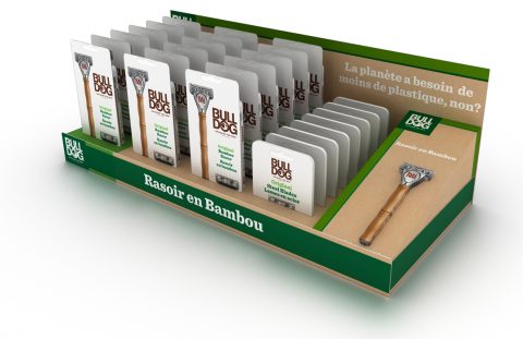 PLV Bulldog – Présentation Produits de Soin Homme