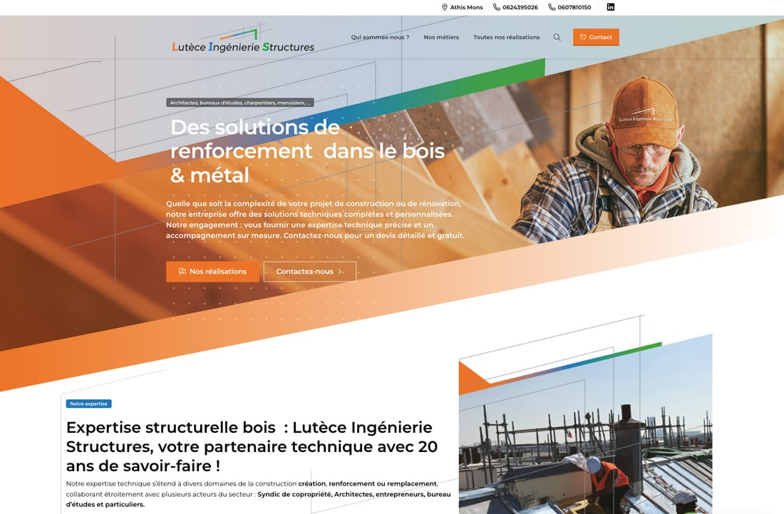 Création du site internet de l&rsquo;entreprise du bâtiment Lutèce Ingénierie Structures