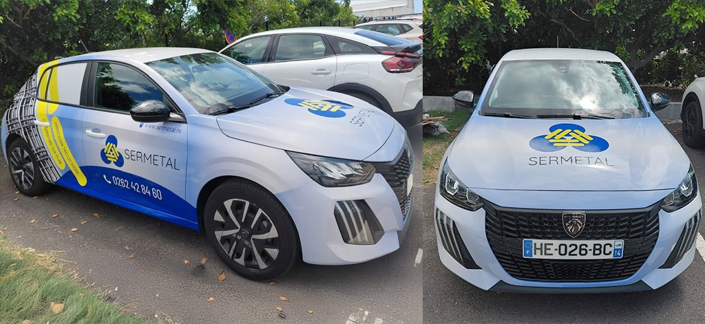 Création de marquage véhicule d’entreprise compact