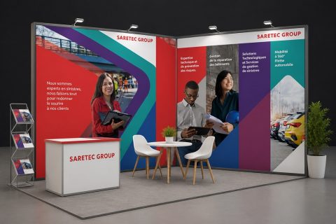 Conception de stand d’exposition d&rsquo;un expert en assurance : mise en scène par EMYL DESIGN