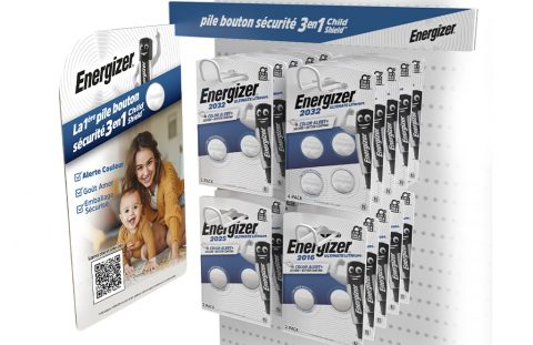 Cadres de rayon en magasin et points de vente pour piles Energizer