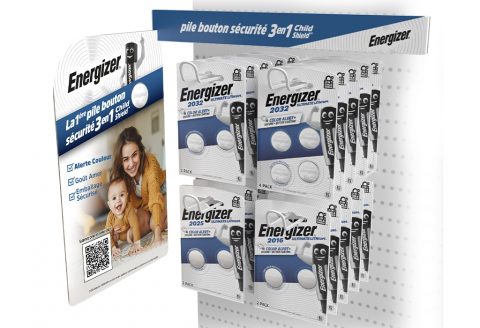 Cadres de rayon en magasin et points de vente pour piles Energizer